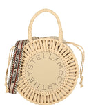 Stella McCartney Beige Small Woven Raffia Logo Circle Bag Handbag ladies