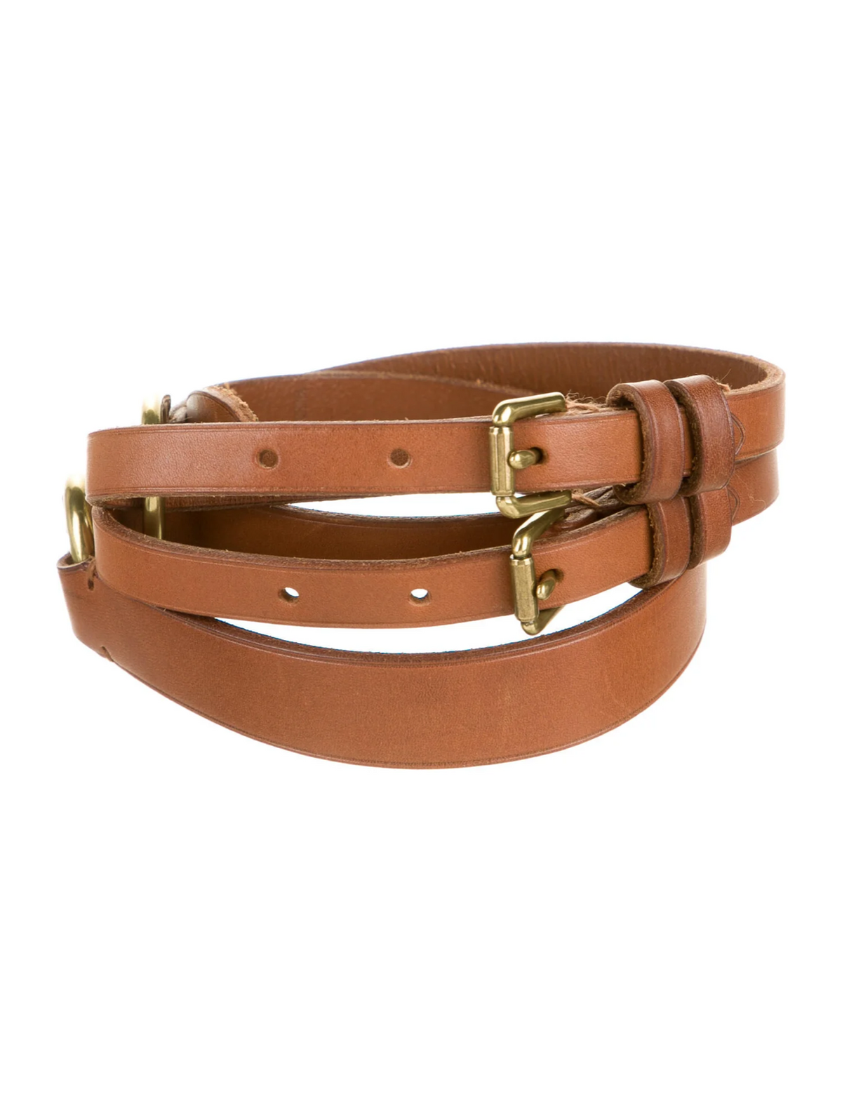 Ralph Lauren Skinny Leather belt in brown leather Size S small ladies