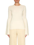The Row "Darcy" Ivory Cashmere Silk Bell Sleeve Sweater Pullover Jumper Top Sz M ladies