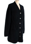 Chanel 4 Pockets Black Cashmere Iconic 2022 Cardigan Dress F 42 UK 14 US 10 ladies