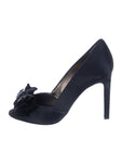 Lanvin D'Orsay round-toe bow satin black pumps shoes Size 38.5 UK 5.5 US 8.5 ladies