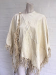 RALPH LAUREN the Rancho Distressed Leather Cape Poncho Coat Jacket Size S Small Ladies