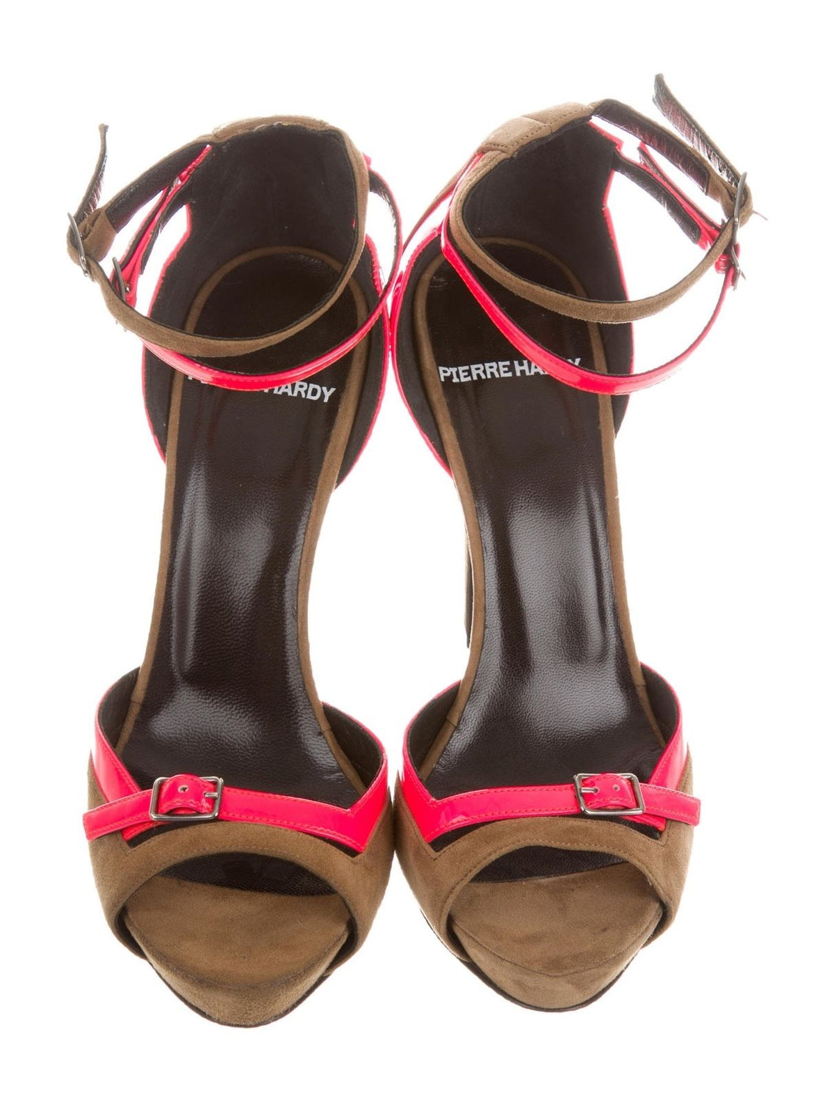 Pierre Hardy Suede Colorblock Dualstrap Sandals Shoes size 36 1/2 US 6.5 UK 3.5 Ladies