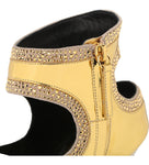 Giuseppe Zanotti Gold Swarowski Embellished patent-leather heeled sandals shoes Sz 36 US 6 UK 3 Ladies