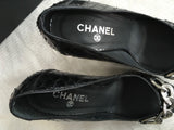 CHANEL CC CHAIN-LINK PYTHON SNAKESKIN Shoes Pumps Size 36 UK 3 US 6 LADIES