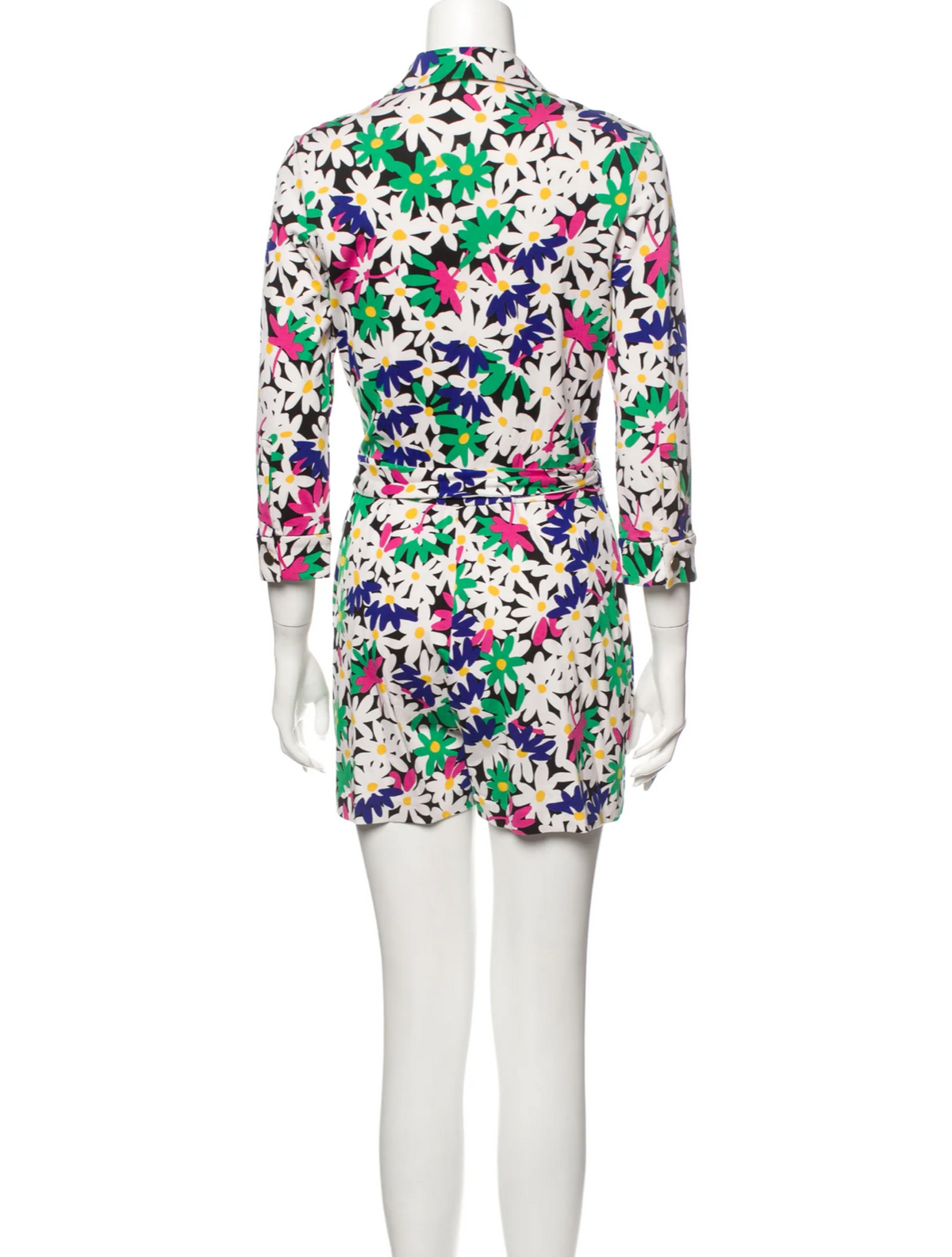 Diane von Furstenberg Celeste Garden Daisy Romper Wrap Playsuit US 6 UK 10 ladies