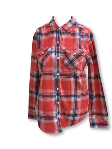 Hollister Multi Checked Cotton Shirt Size S Small Ladies