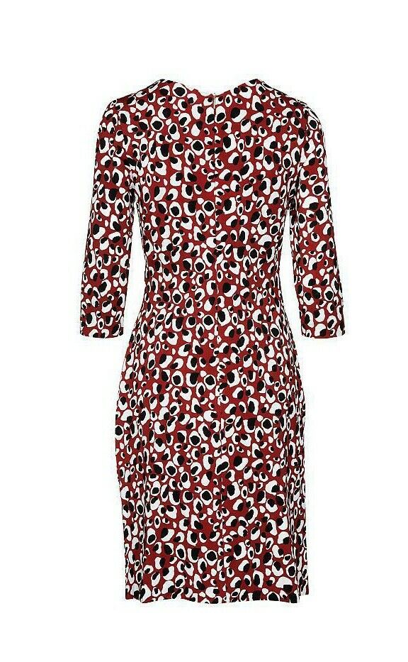 BOSS Hugo Boss Epona V-Neck 3/4 Sleeve Printed Sheath Midi Dress Size M Medium ladies