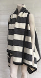 rag & bone Leather-trimmed striped woven wool-blend blanket vest cape coat Ladies