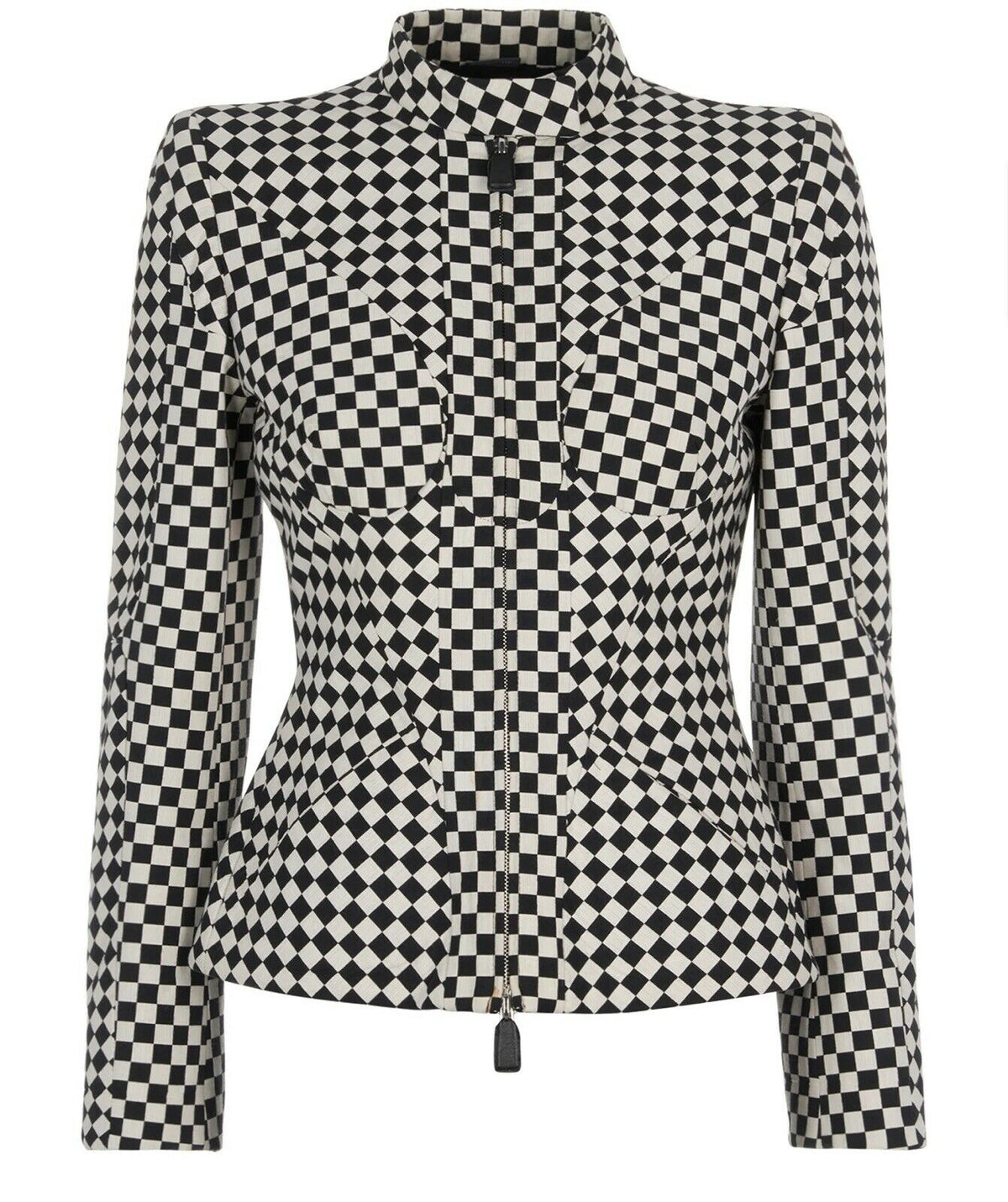Rare Alexander McQueen 2003 Black & White Checked Runaway Blazer Size I 42 UK 10 ladies