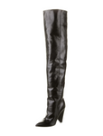 SAINT LAURENT Leather Niki 105 Over-The-Knee Boots 37 1/2 US 7.5 UK 4.5 ladies