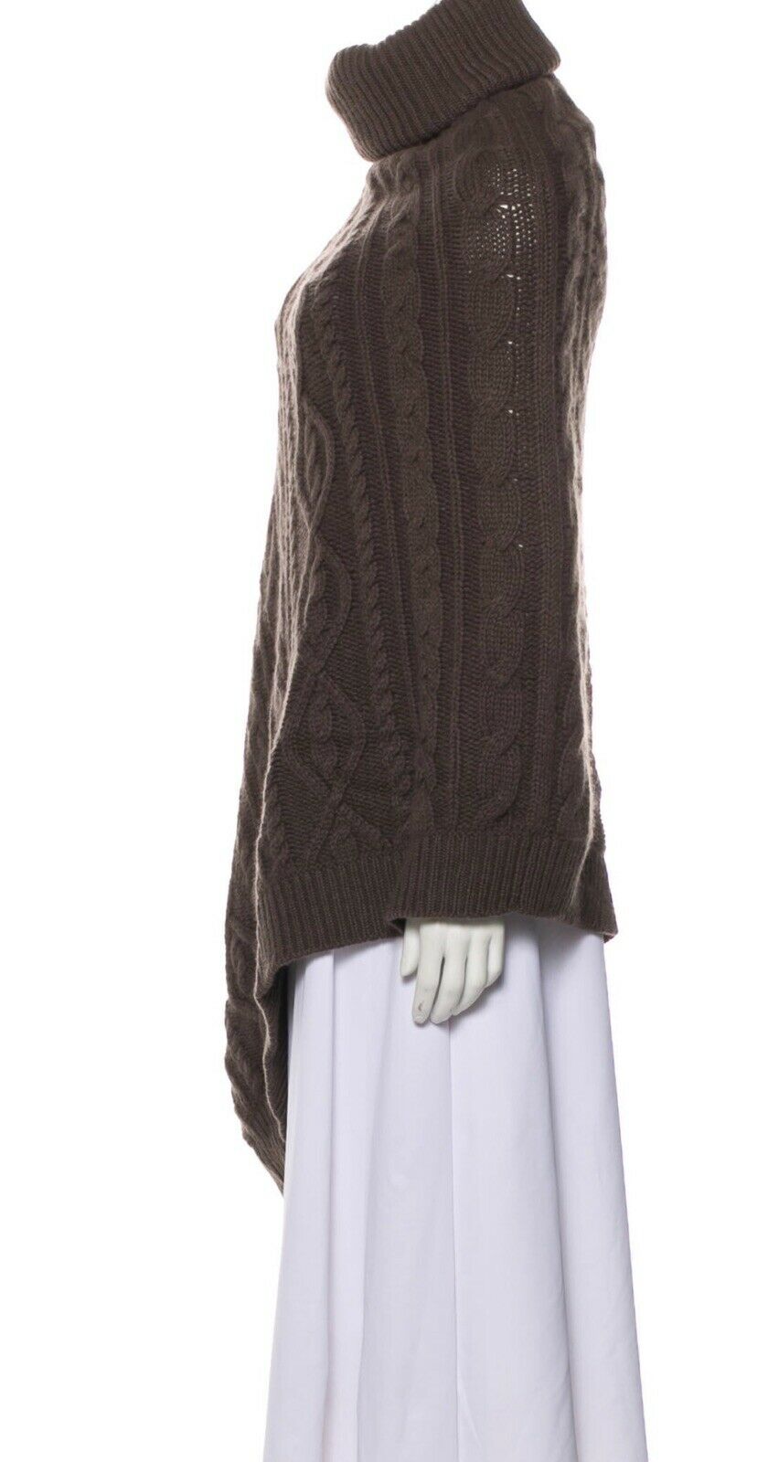 Loro Piana Ladies CASHMERE Cable Knit Turtlneck Poncho Size S Small ladies