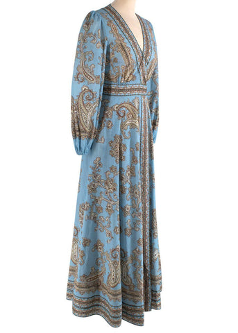 ZIMMERMANN Fiesta Paisley-Print Wrap Long Dress Size 0 XS ladies Afashionistastore ZIMMERMANN Fiesta Paisley-Print Wrap Long Dress Size 0 XS ladies Afashionistastore