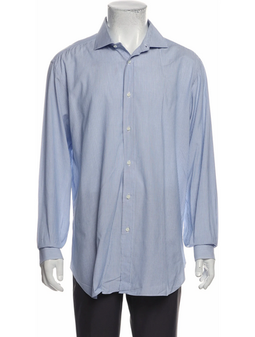 Charles Tyrwhitt Jermyn Street London Blue Print DRESS SHIRT Size 16 1/2" 42cm men