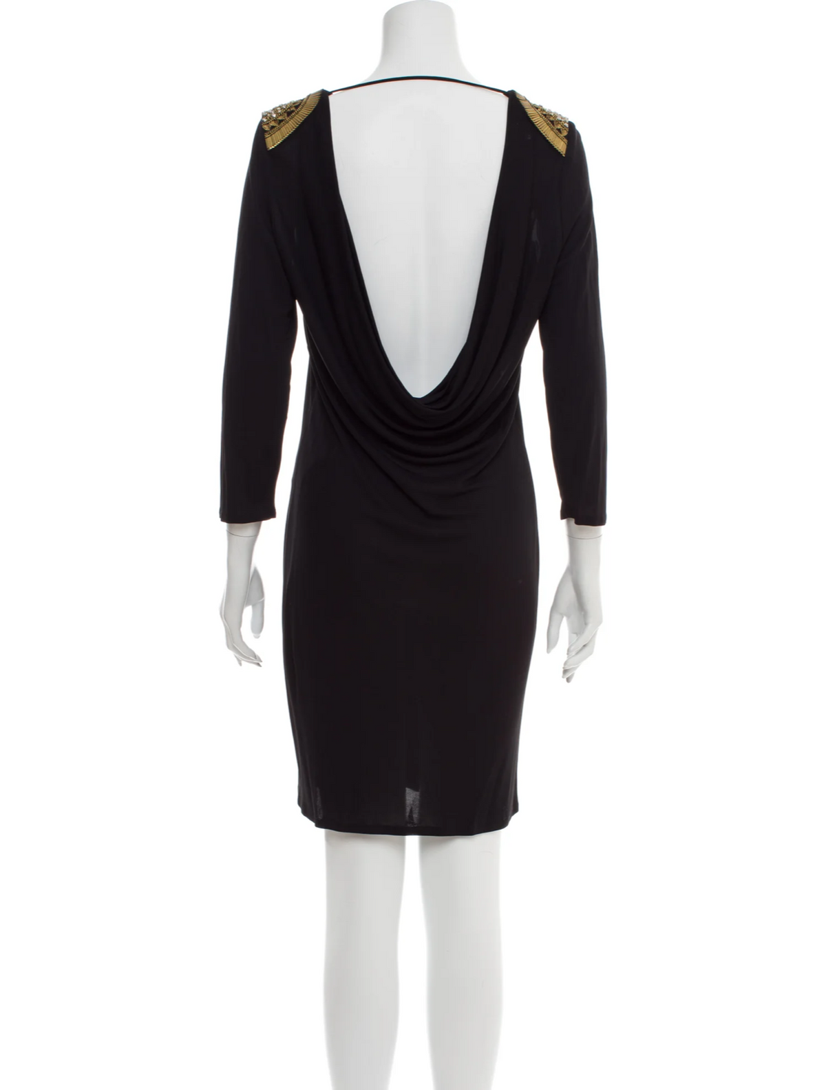 Emilio Pucci MOST WANTED Black Embellished Epaulettes Dress I 44 UK 12 US 10 ladies