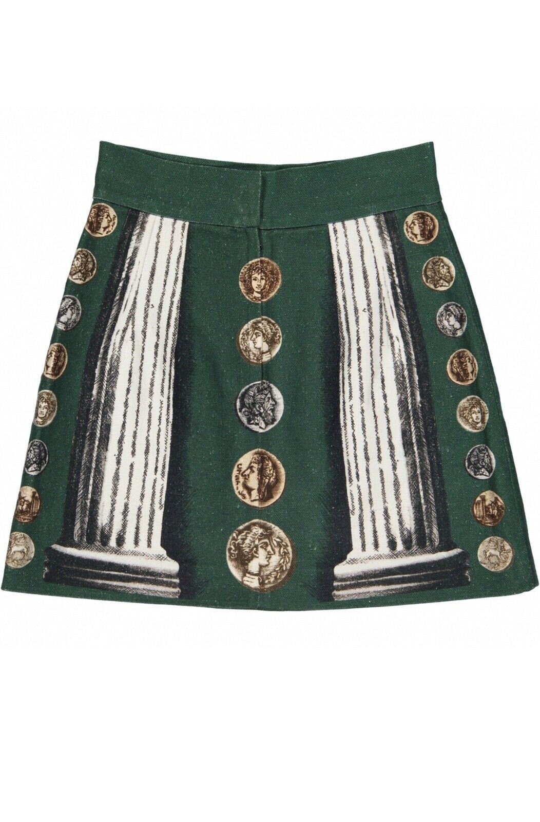 Dolce & Gabbana Linen Runaway Roman Column Mini Skirt Size I 38 UK 6 US 2 XS ladies