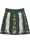 Dolce & Gabbana Linen Runaway Roman Column Mini Skirt Size I 38 UK 6 US 2 XS ladies