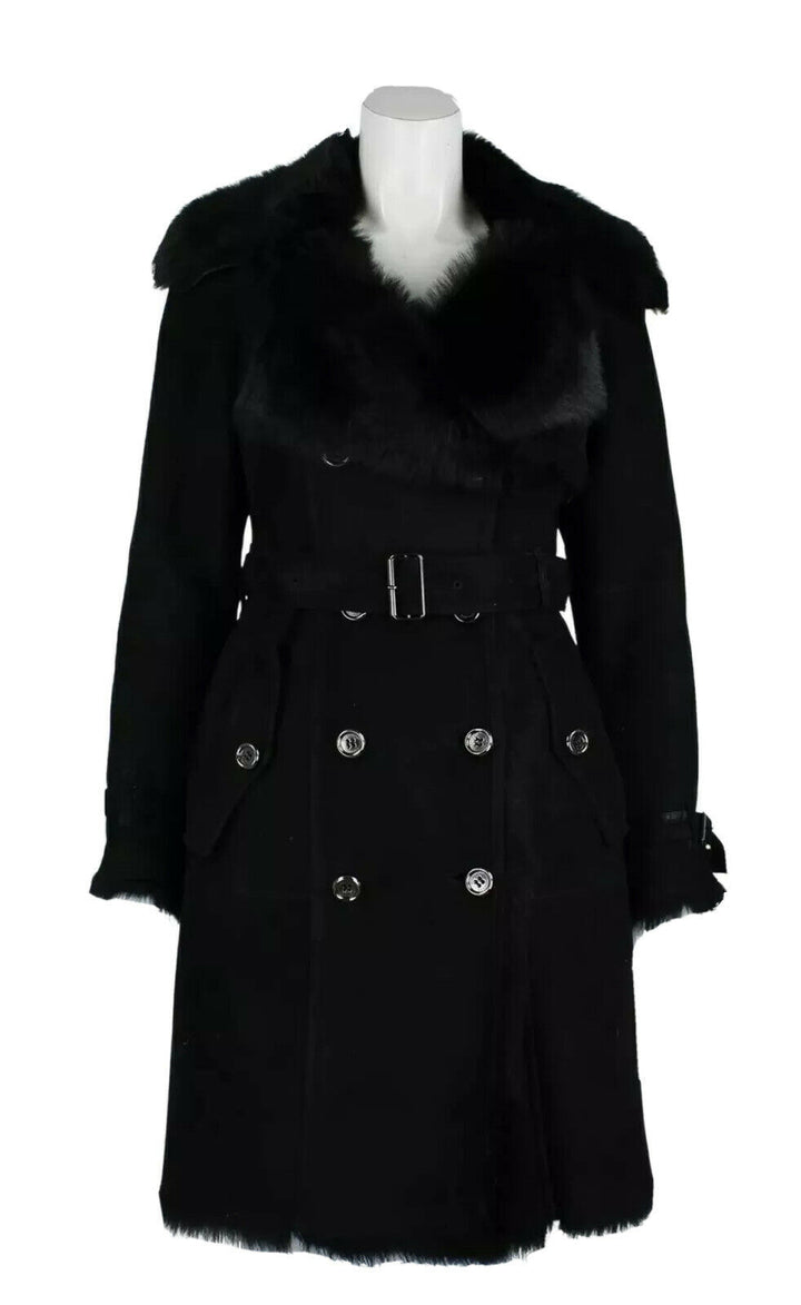 BURBERRY PRORSUM Shearling Trench Coat Size UK 6 US 4 I 38 as Kate Middleton ladies