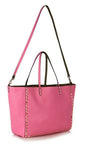 Valentino Calfskin Rockstud Double Medium Reversible Tote Pink Khaki Bag ladies