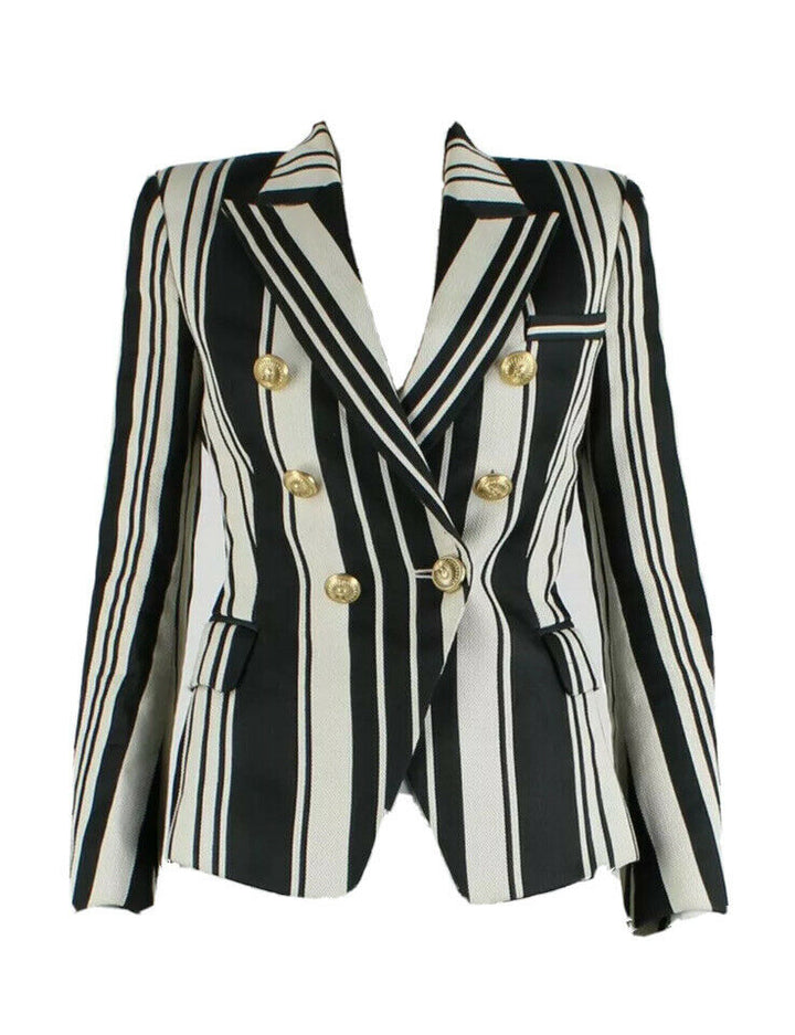 SOLD OUT Balmain double breasted vertical striped blazer jacket F 36 As Kendal ladies