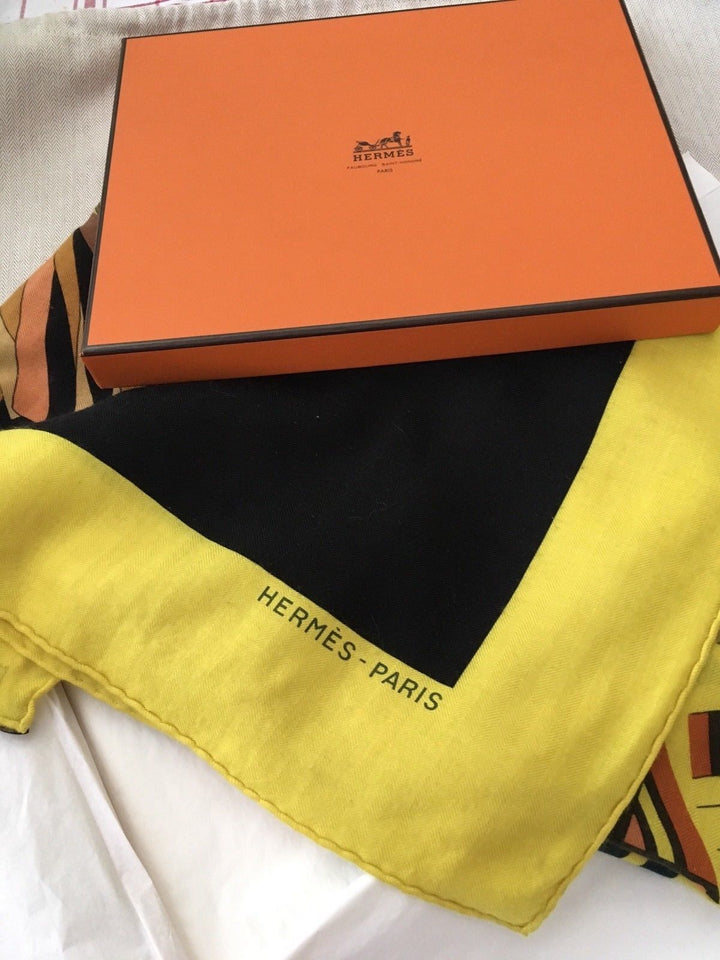 Hermès Hermes Paris CUIRS DU DESERT II KNIT CASHMERE SHAWL SCARF Ladies