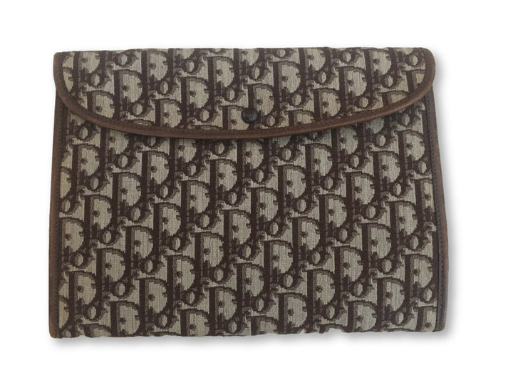 Christian Dior 1960's Diorissimo vintage  Leather Trim Clutch Pouch Ladies