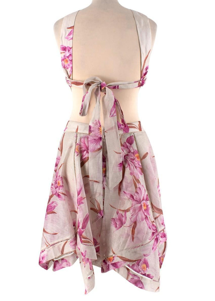 ZIMMERMANN CORSAGE HALTER MINI DRESS PINK FLORAL CUT OUT Size 3 L larg Afashionistastore ZIMMERMANN CORSAGE HALTER MINI DRESS PINK FLORAL CUT OUT Size 3 L larg Afashionistastore