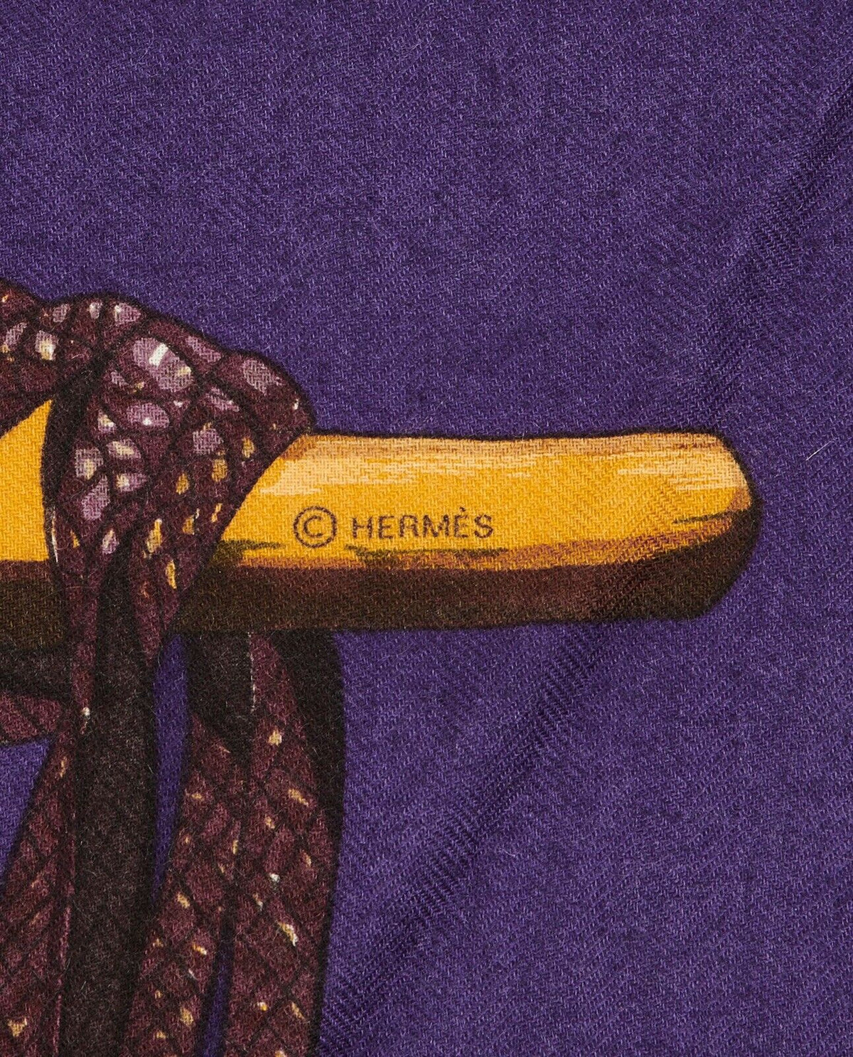 Hermès Hermes Paris Purple Passementerie Cashmere Silk Shawl -140cm Scarf/Wrap ladies