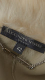 Alexander McQueen Leather-trimmed shearling fur jacket coat 42 UK 10 US 6 ladies