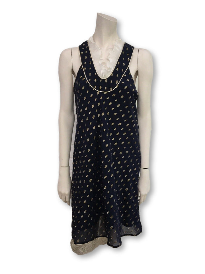NIKKA DENMARK ALL SILK RUFFLE COLLAR DRESS LADIES