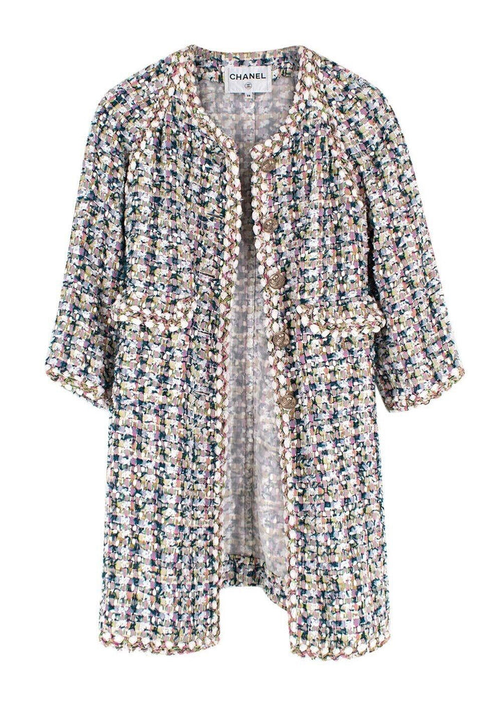 CHANEL 2018 Paris-Greece Fantasy Tweed Coat Size F 38 UK 10 US 6 ladies