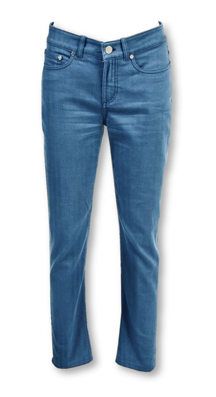 LORO PIANA Blue Mid Waist Straight Leg Jeans Denim Pants I 40 Ladies
