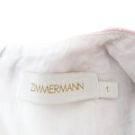 Zimmermann Wavelength Linen Phoenix Fluted Mini Bamboo Belt Dress Size 1 S small ladies