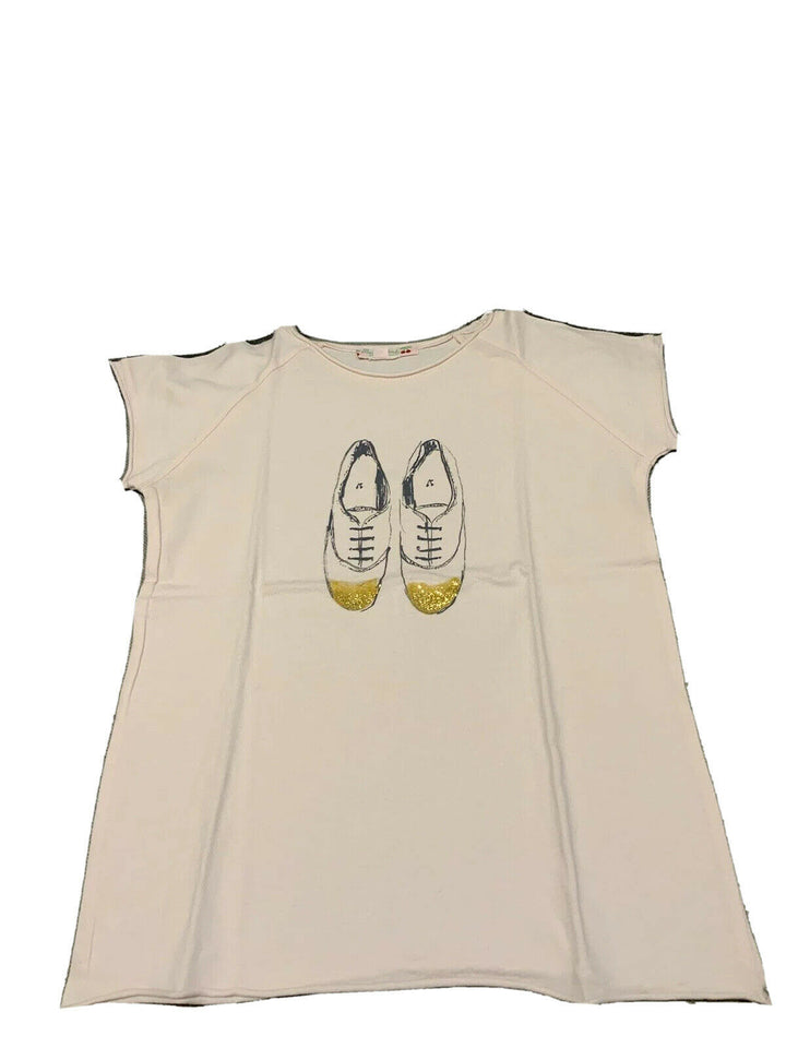 BONPOINT Girls’ Printed Short Sleeve Glitter Top T SHIRT 6 YEARS children