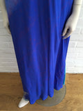 PASHMA Blue Long Paisley Printed Silk Dress Size S SMALL AMAZING Ladies