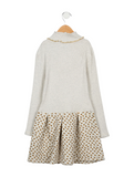 Petit Bateau Girls' Knit-Trimmed Quilted Turtleneck Dress 6 years 116 cm children