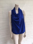 Balmain Suede cowl top electric blue F 36 UK 8 US 4 S Small Ladies