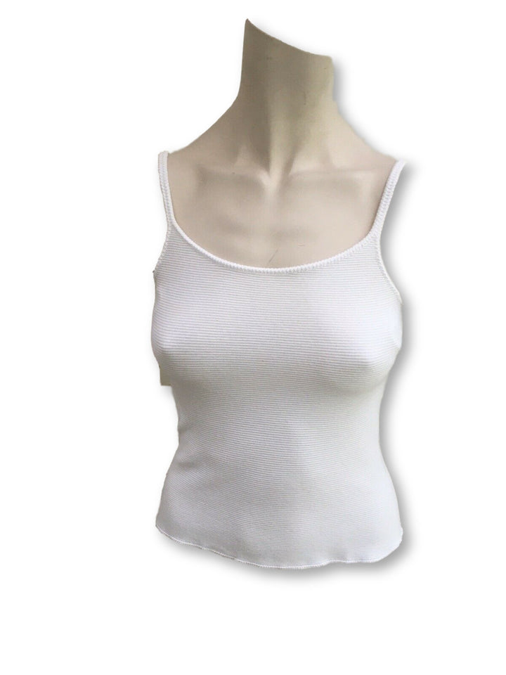 Giorgio Armani White Cropped Tank Top Size I 38 UK 6 US 2 XS Ladies