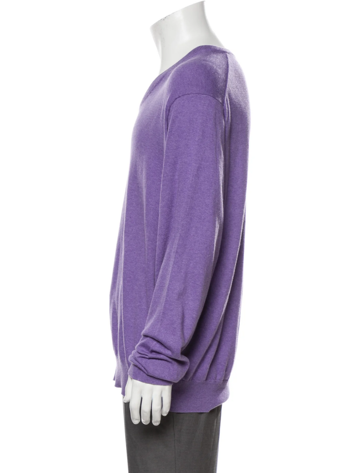 J.Crew Purple V neck Jumper Pullover Merino Wool Sweater Size L large men