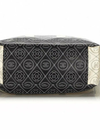 CHANEL Coated Canvas Camellia Printed Deauville CC Logo Chain Shopping –  Afashionistastore