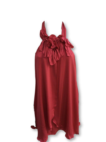 ELIE TAHARI RED SILK HALTER DRESS AMAZING  Ladies
