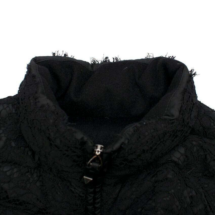 VALENTINO SUB-ZERO Couture Down Feathers Stand-Collar Lace Puffer Jacket Size 10 ladies