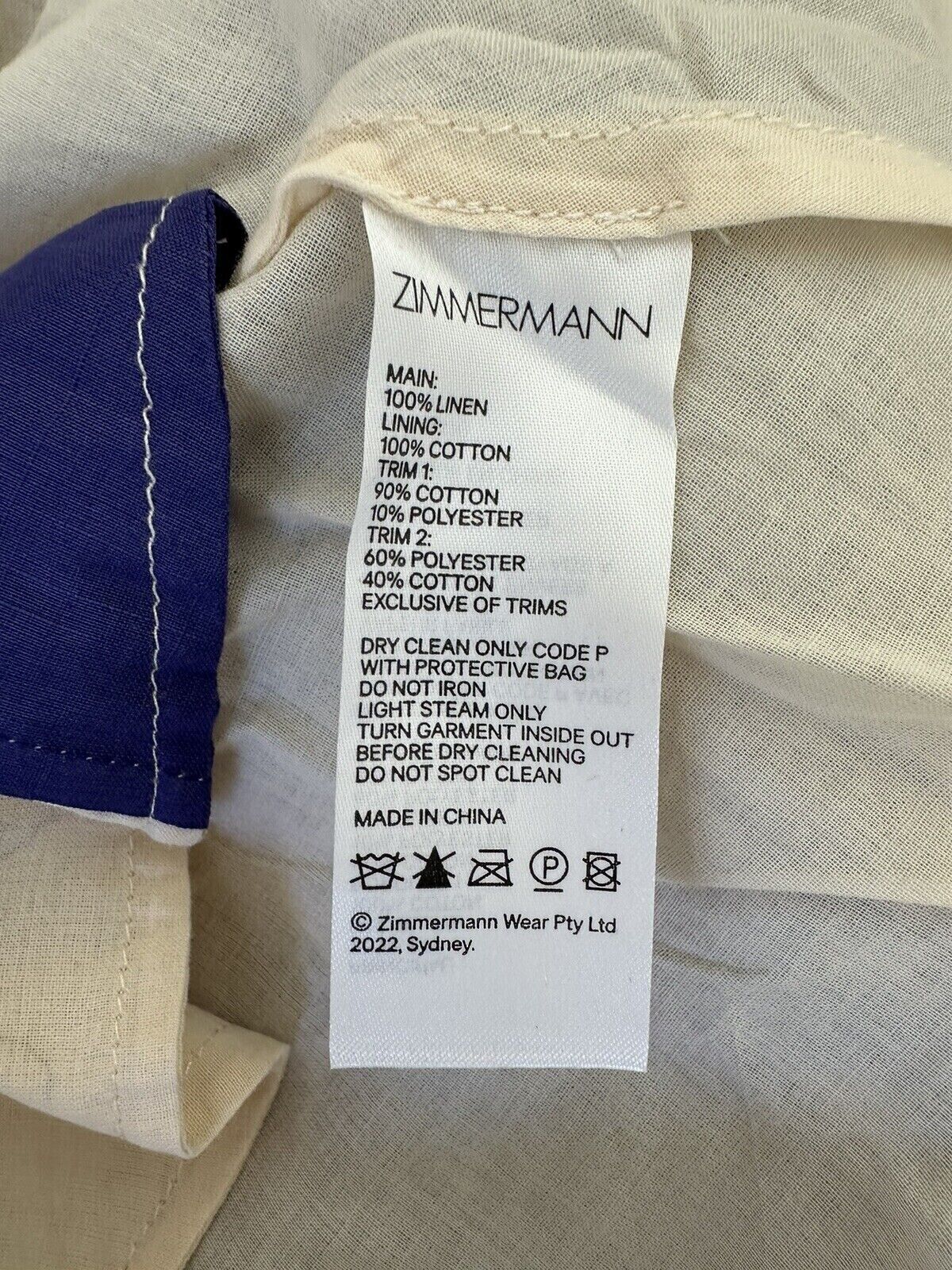 Zimmerman 2022 Anneke Lantern Midi Dress Size 0P XXS ladies