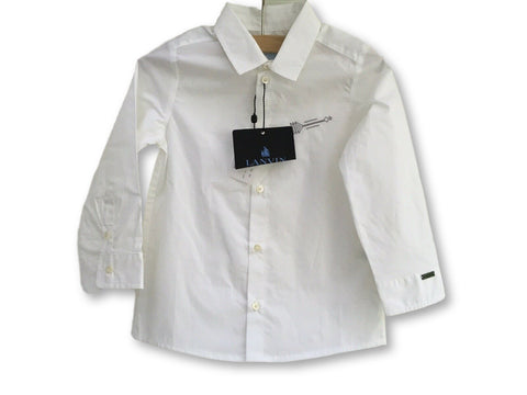 Lanvin Enfant Boys’ White Casual Shirt Embroidered Arrow Children