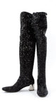 Roger Vivier Polly Sequined Over-the-Knee Tight Boots Size 37 UK 4 US 7 Ladies