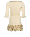 ALEXANDER MCQUEEN Frilled Ivory stretch knit ruffle dress Size XS ladies