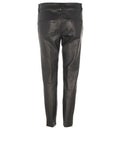 Brunello Cucinelli black leather cropped trousers pants size I 42 US 6 UK 10 ladies