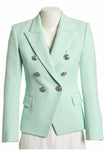 Balmain double breasted tweed mint green blazer jacket F 36 UK 8 ladies