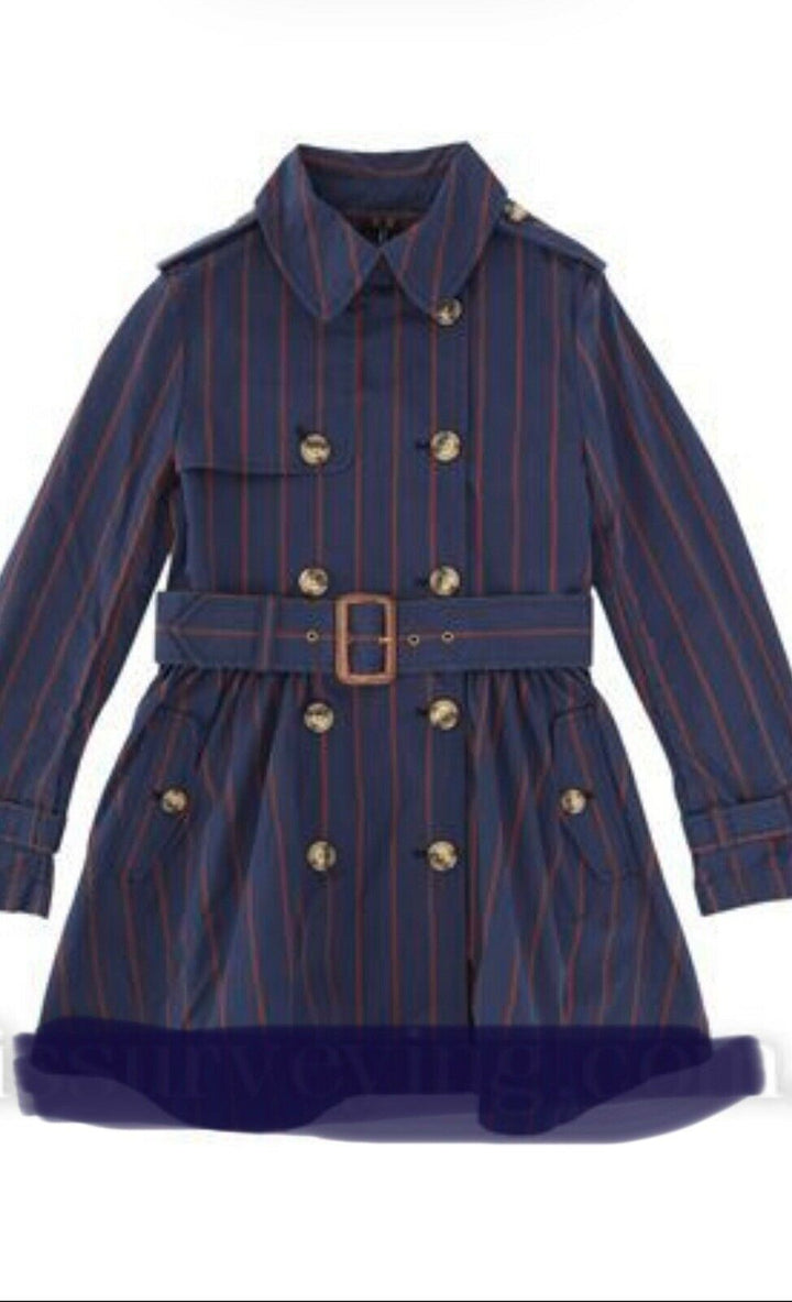 Ralph Lauren Polo Ralph Lauren Striped Trench Navy Girl Coats & Jackets 16years Children