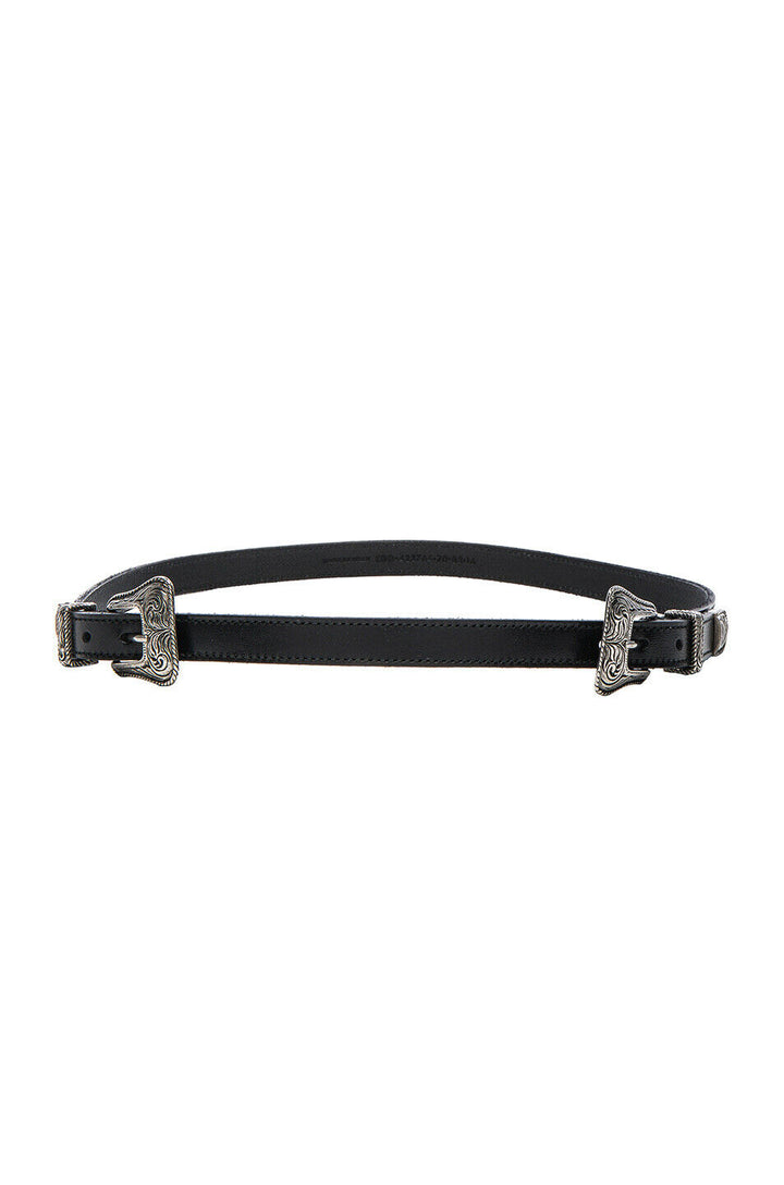 SAINT LAURENT PARIS Double Buckle Western Belt MOST WANTED Ladies